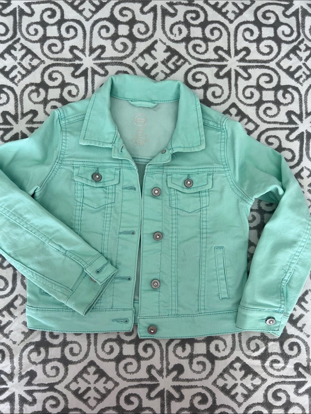 Kids Mint Green Denim Jacket - Wonder Nation
